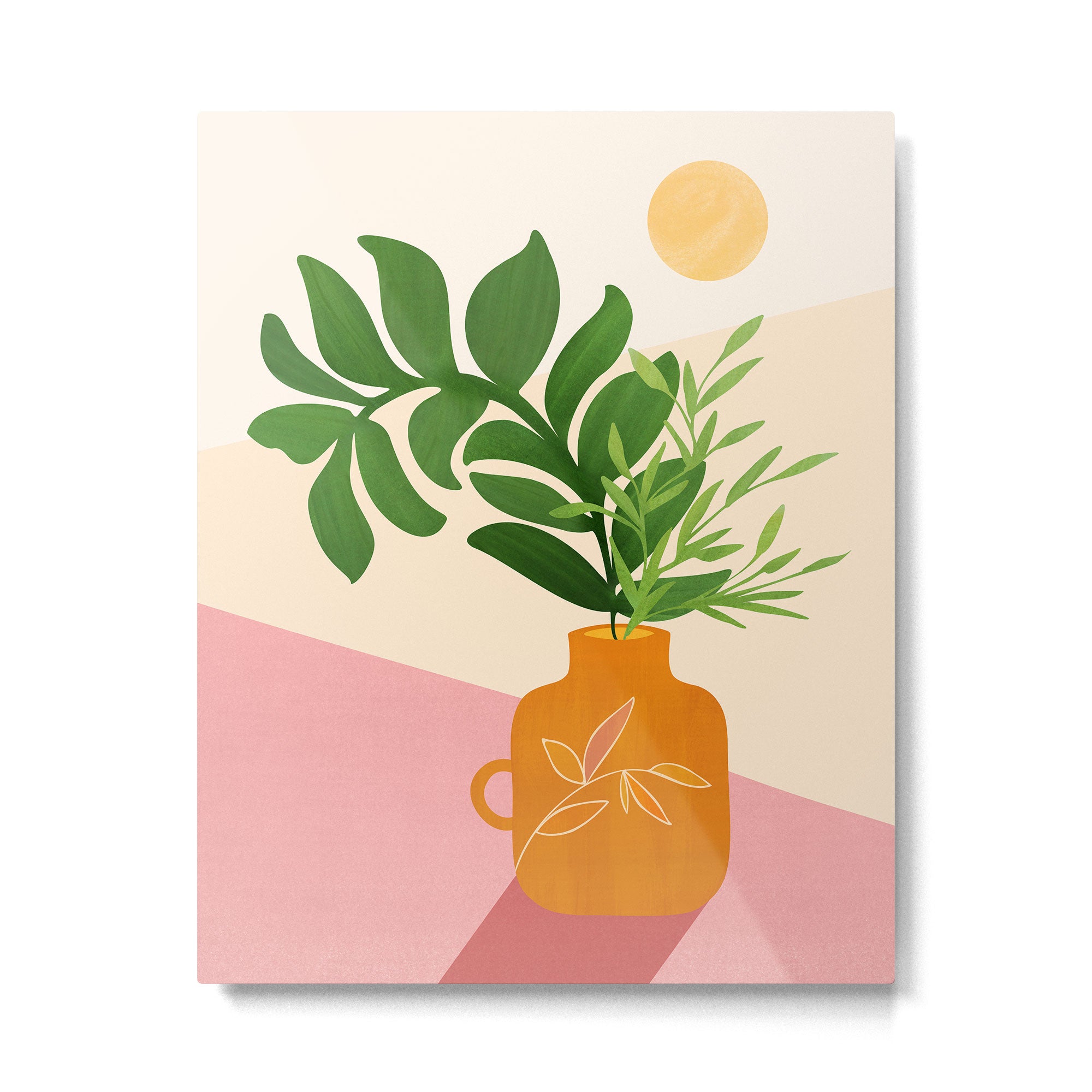 Greenery and Sunlight Botanical Still Life Metal Print Gallery Image 4