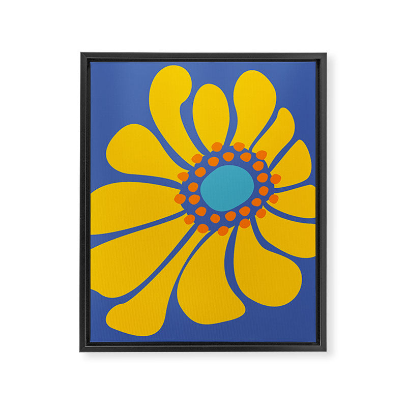 Groovy Yellow Flower Framed Canvas Print Gallery Image 8