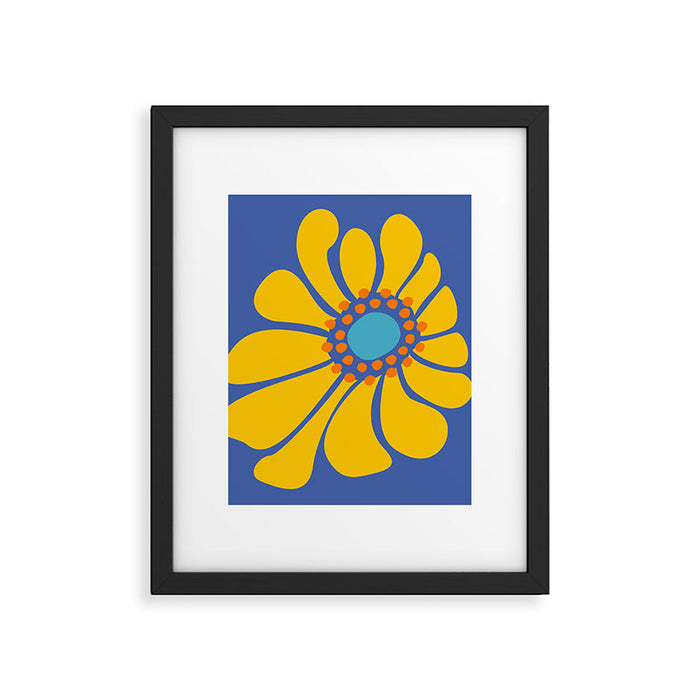 Groovy Yellow Flower Framed Art Print Gallery Image 1