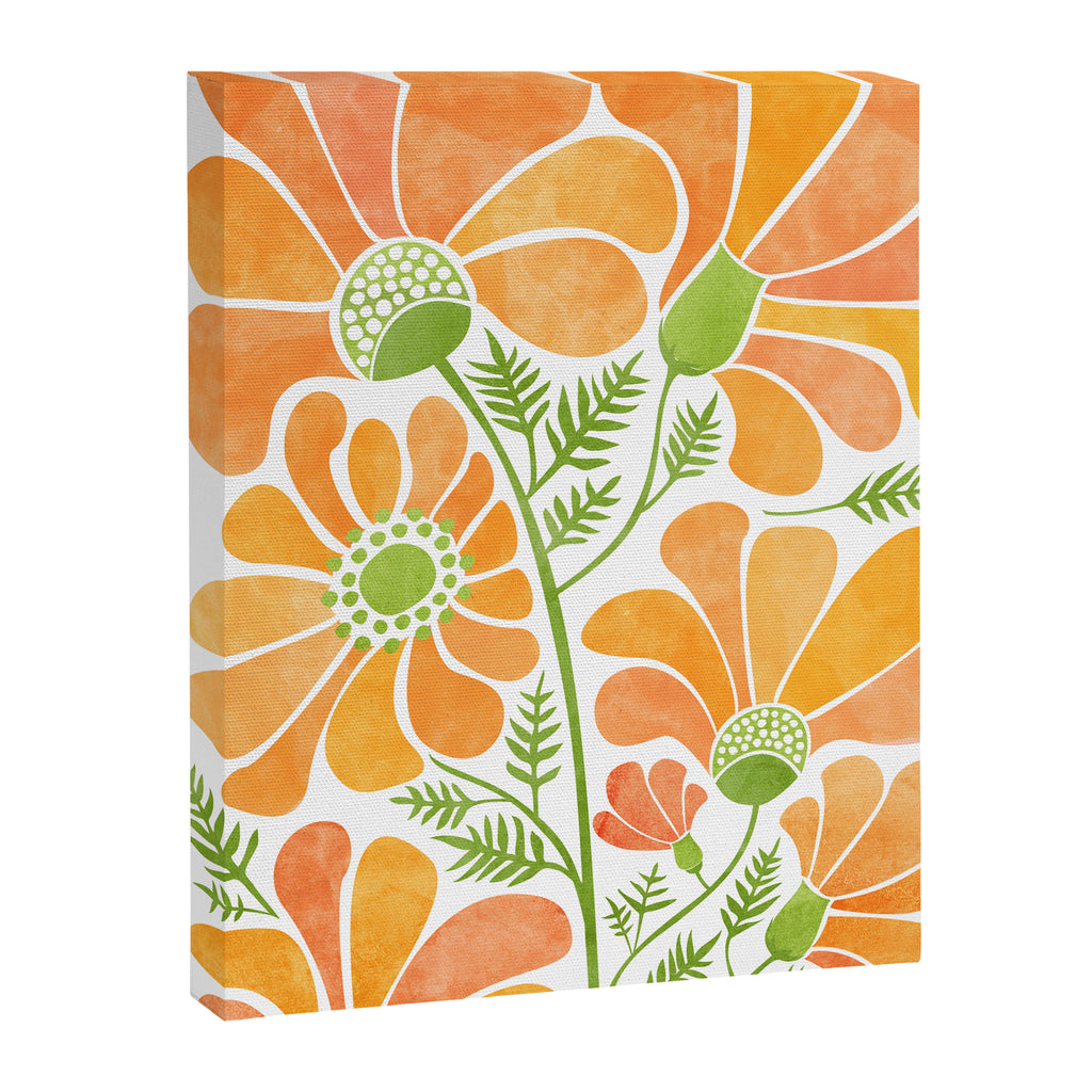 Happy California Poppies Floral Canvas Print Gallery Image 6