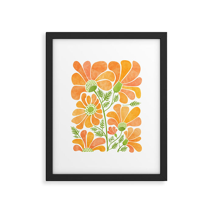 Happy California Poppies Floral Framed Art Print Gallery Image 1