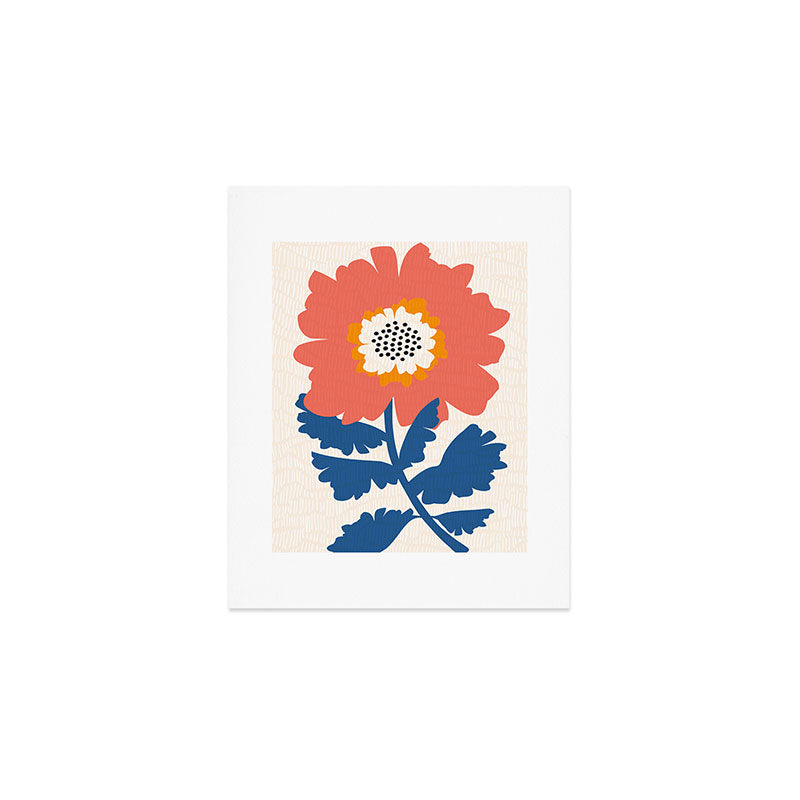 Happy Red Floral Art Print Gallery Image 1