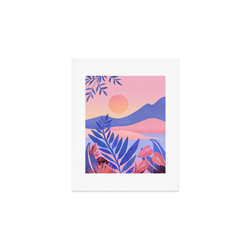 Hawaiian Sunset Tropical Landscape Art Print Gallery Image 1