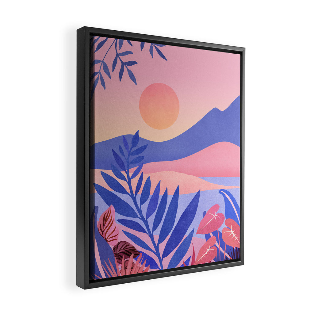 Hawaiian Sunset Tropical Landscape Framed Canvas Print Gallery Image 2