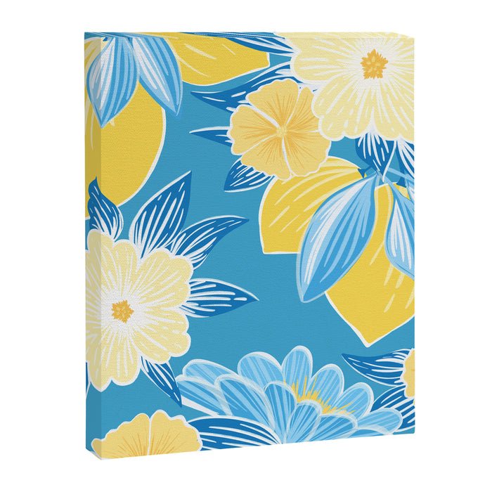 Hibiscus Lemon Botanical Pattern  Canvas Print Gallery Image 1