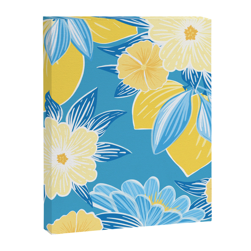 Hibiscus Lemon Botanical Pattern  Canvas Print Gallery Image 6
