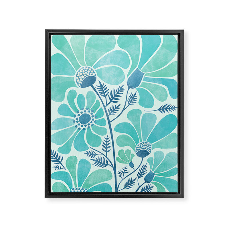 Himalayan Blue Poppies Floral Framed Canvas Print Gallery Image 6