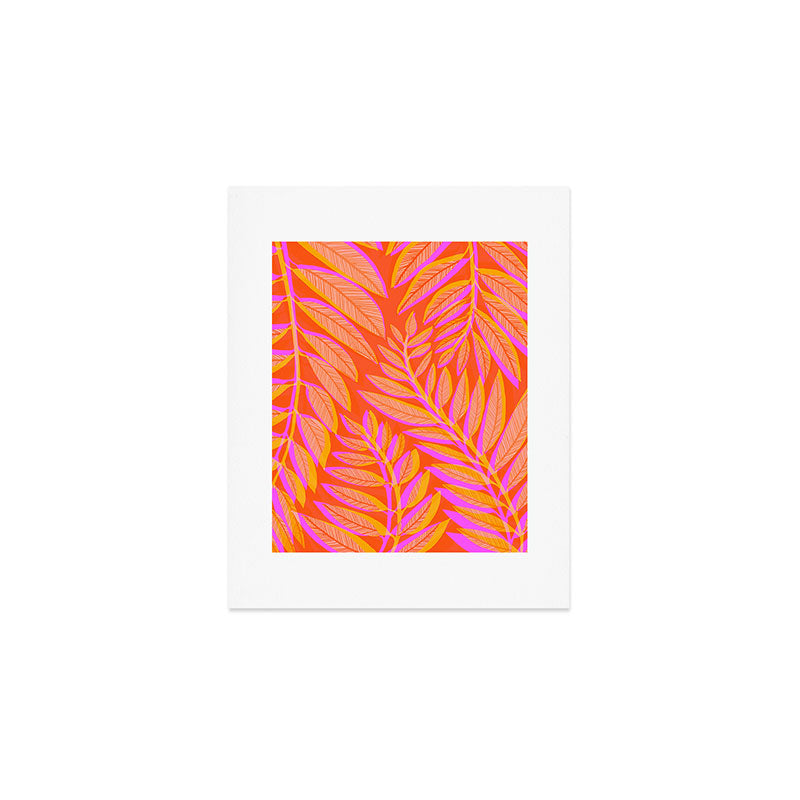 Hot Tropics II - Vertical Pink Orange Palette Art Print Gallery Image 1