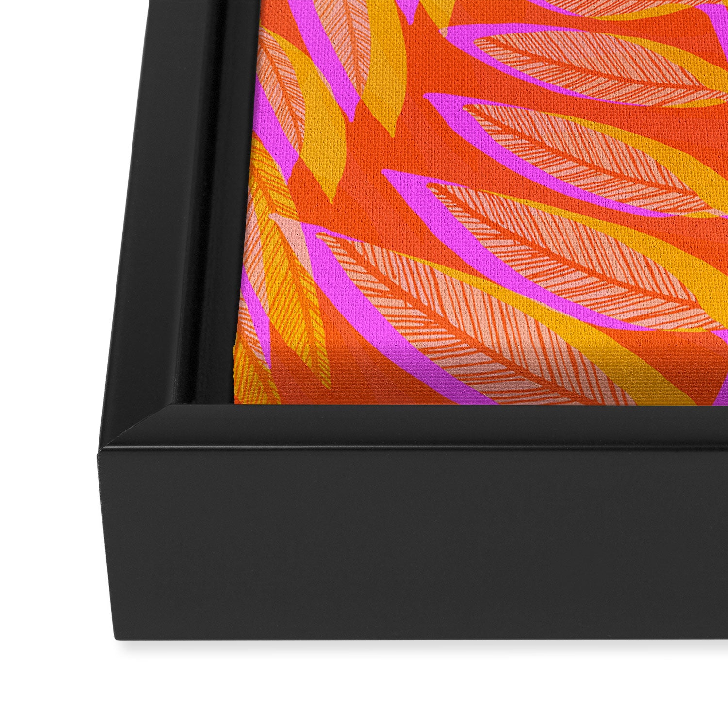 Hot Tropics II - Vertical Pink Orange Palette Framed Canvas Print Gallery Image 3