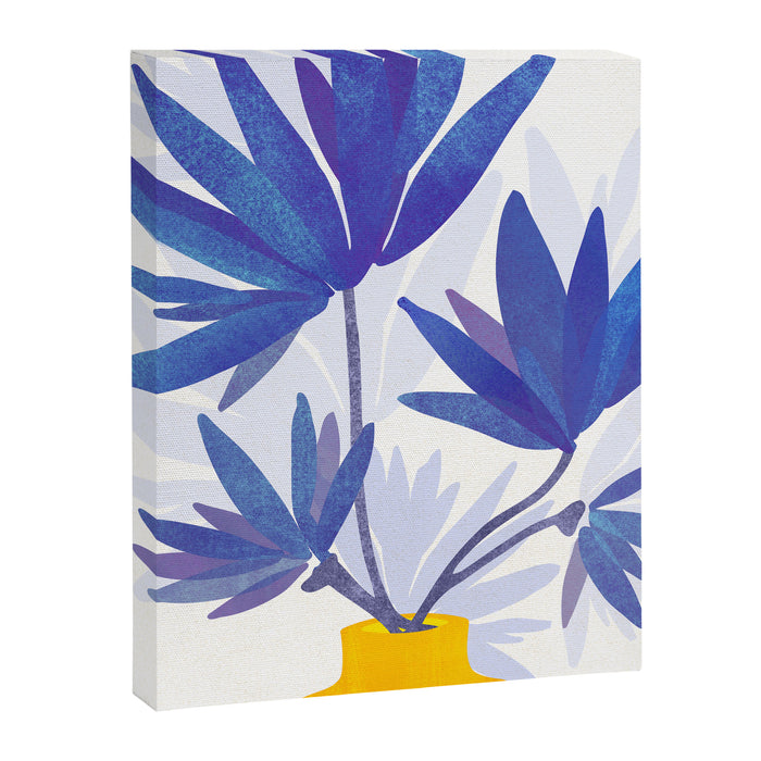 Indigo Blooms Abstract Botanical Canvas Print Gallery Image 1