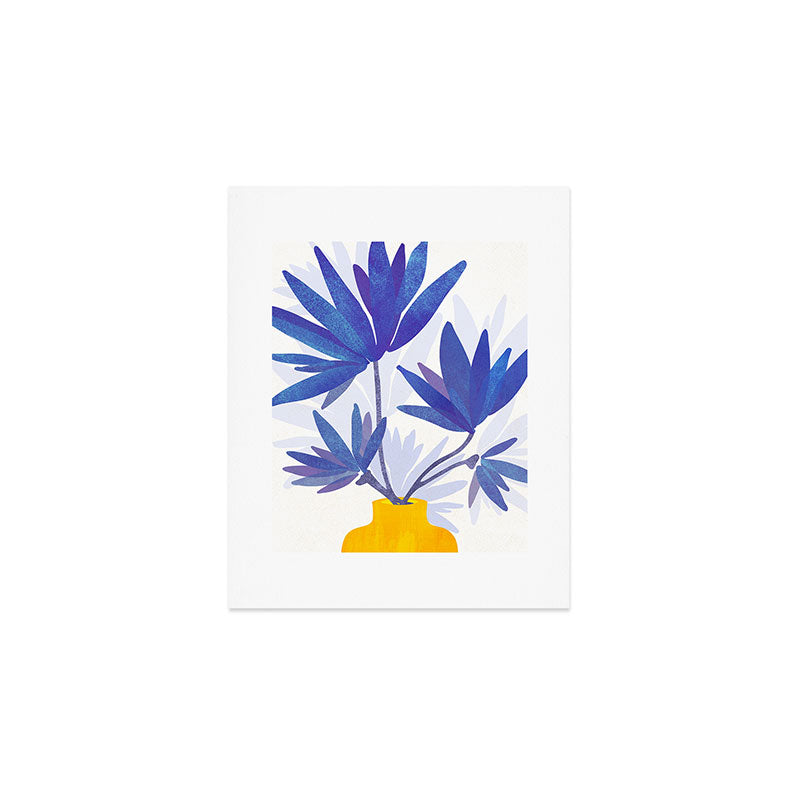 Indigo Blooms Abstract Botanical Art Print Gallery Image 1