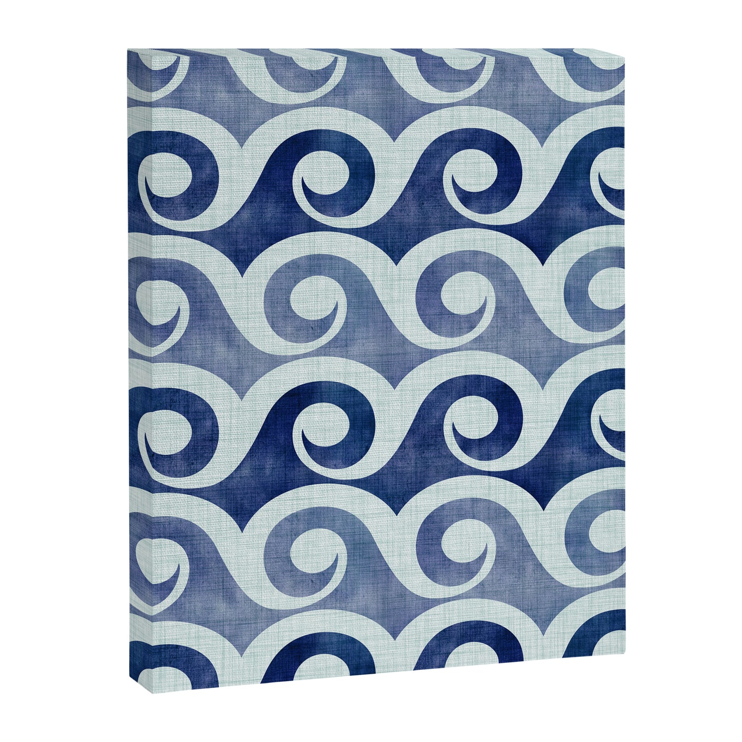 Indigo Geometric Beach Waves Canvas Print Gallery Image 3