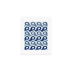 Indigo Geometric Beach Waves Art Print Gallery Image 1