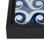Indigo Geometric Beach Waves Framed Canvas Print Gallery Image 3