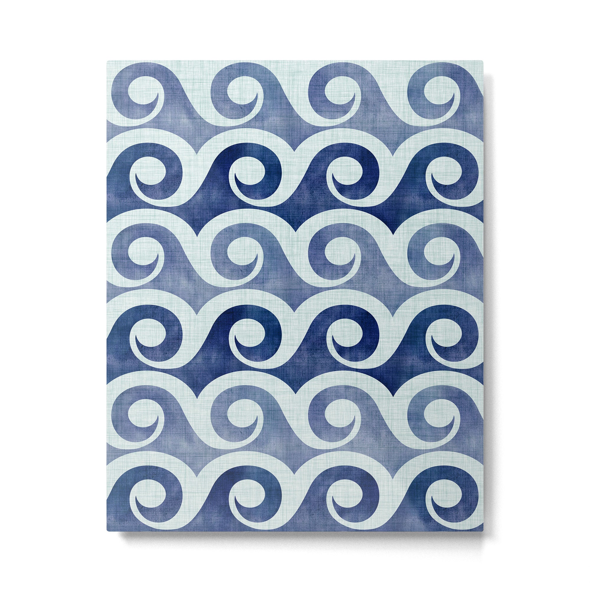 Indigo Geometric Beach Waves Metal Print Gallery Image 6