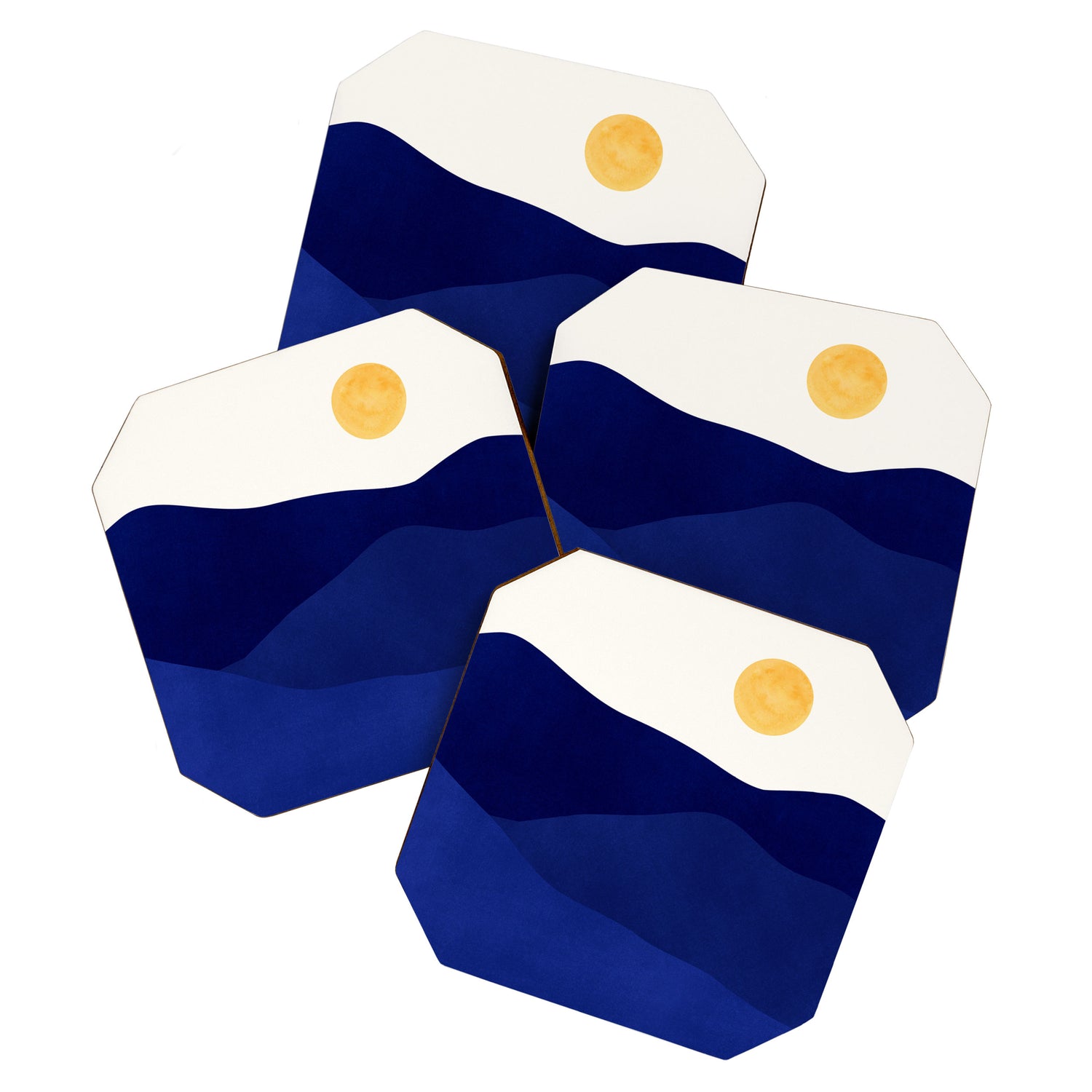 Indigo Mountains Abstract Landscape Coaster Gallery Image 1