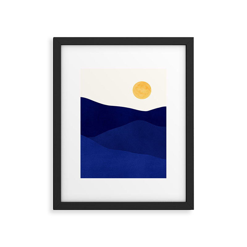 Indigo Mountains Abstract Landscape Framed Art Print Gallery Image 6
