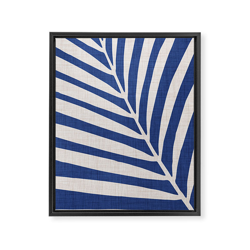 Indigo Palm Minimal Botanical Framed Canvas Print Gallery Image 8