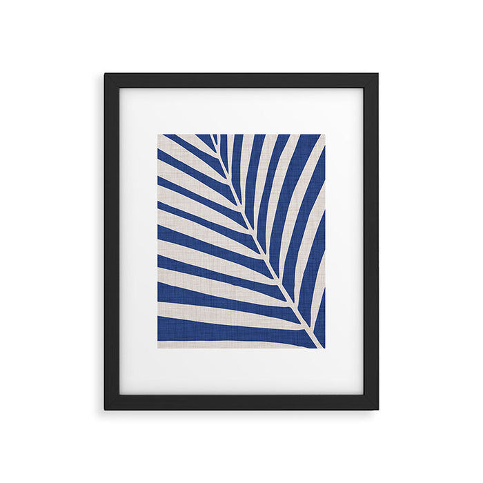 Indigo Palm Minimal Botanical Framed Art Print Gallery Image 1