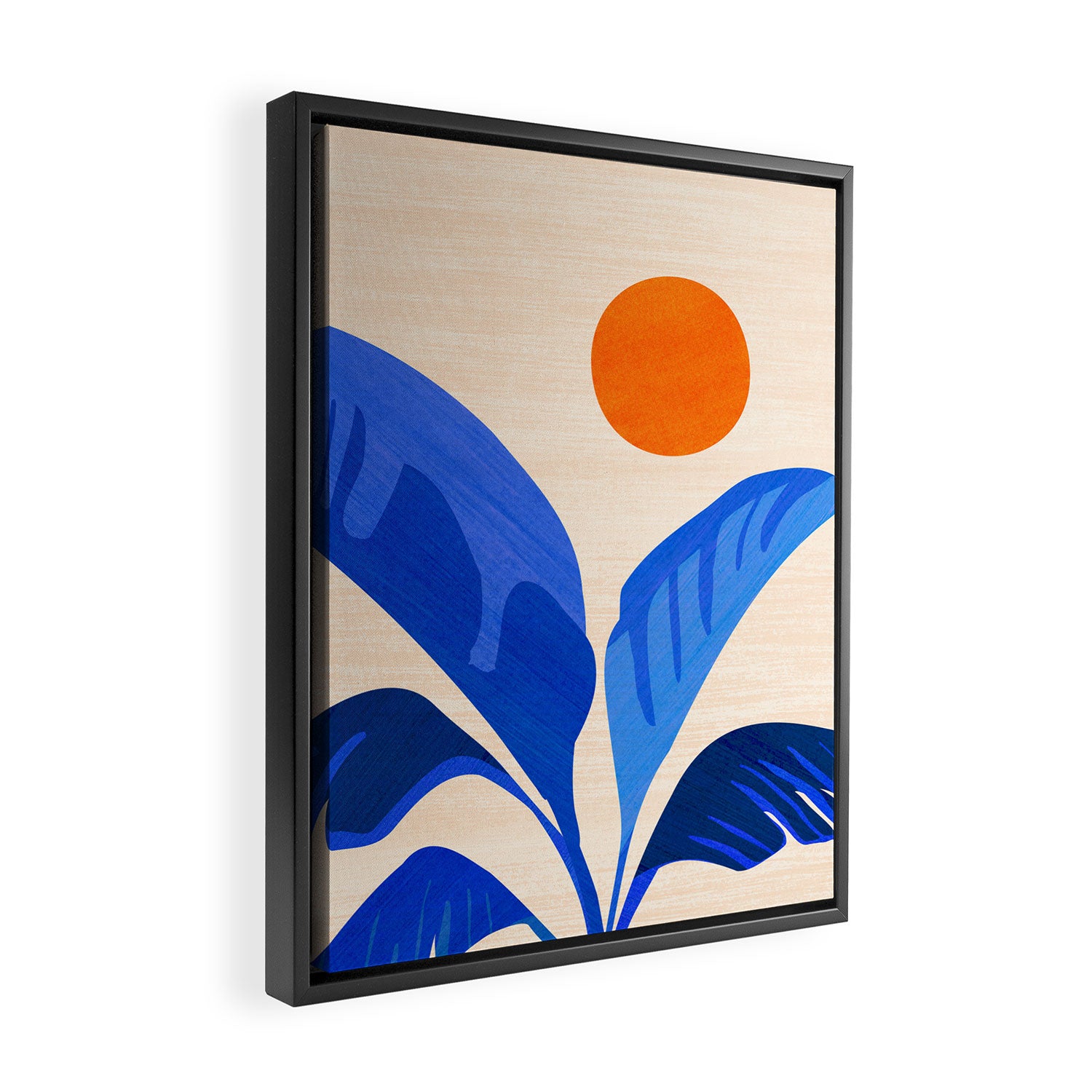 Indigo Tropics - Modern Coastal Design Framed Canvas Print Gallery Image 2