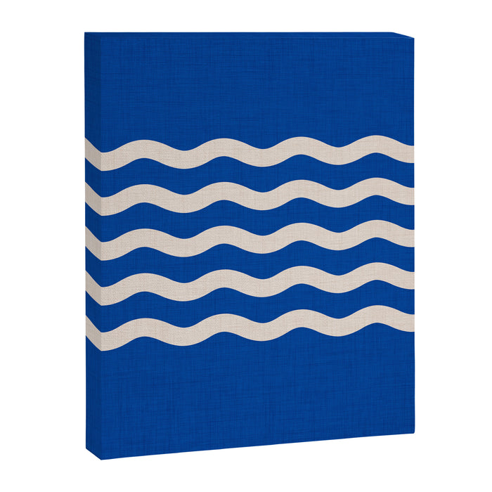 Indigo Waves in Blue and White Canvas Print Gallery Image 1