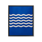 Indigo Waves in Blue and White Framed Canvas Print Gallery Image 8
