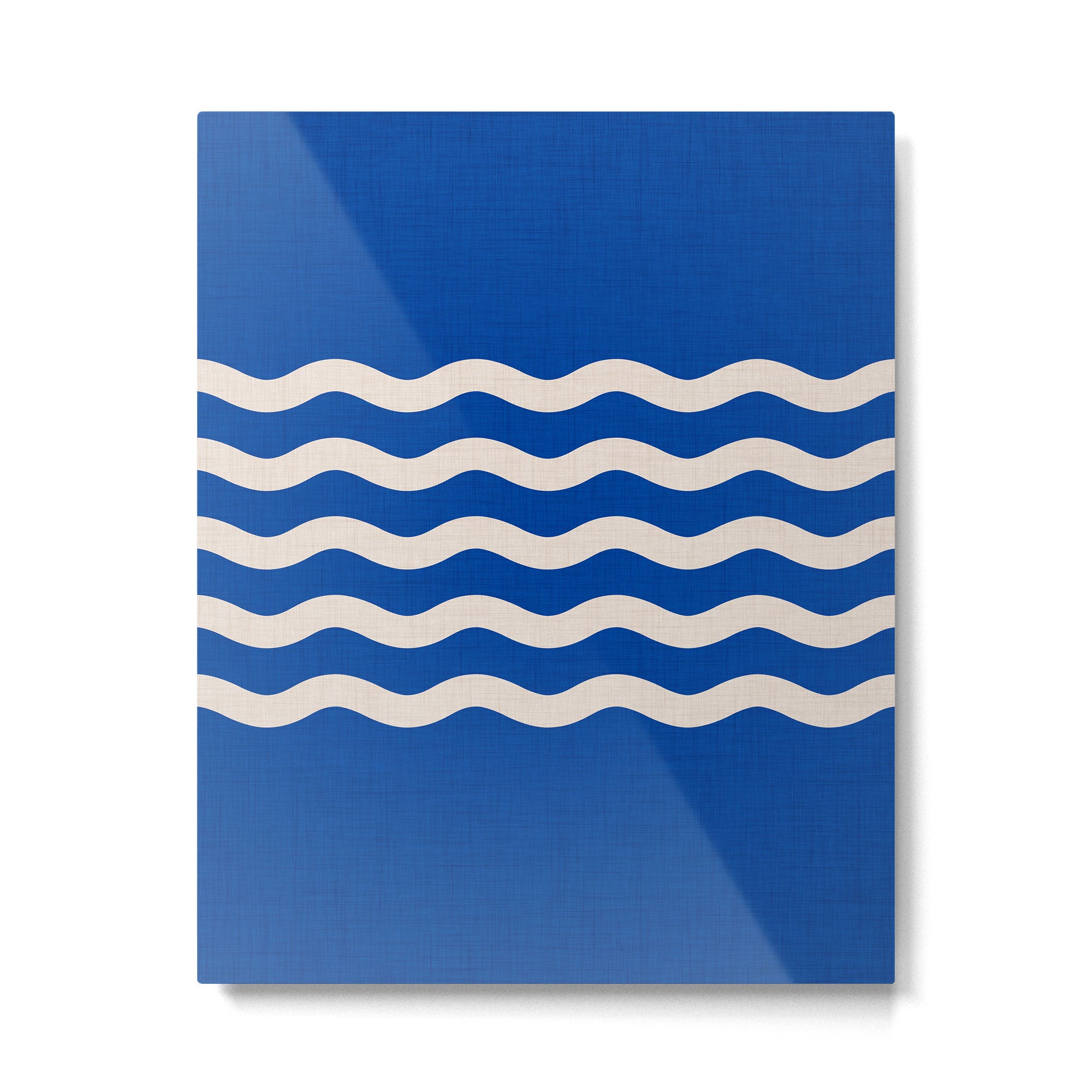Indigo Waves in Blue and White Metal Print Gallery Image 6
