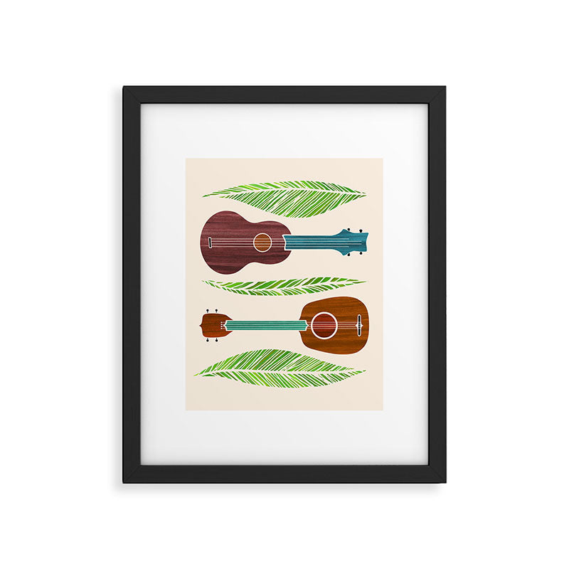 Island Life Ukuleles and Palms Framed Art Print Gallery Image 5