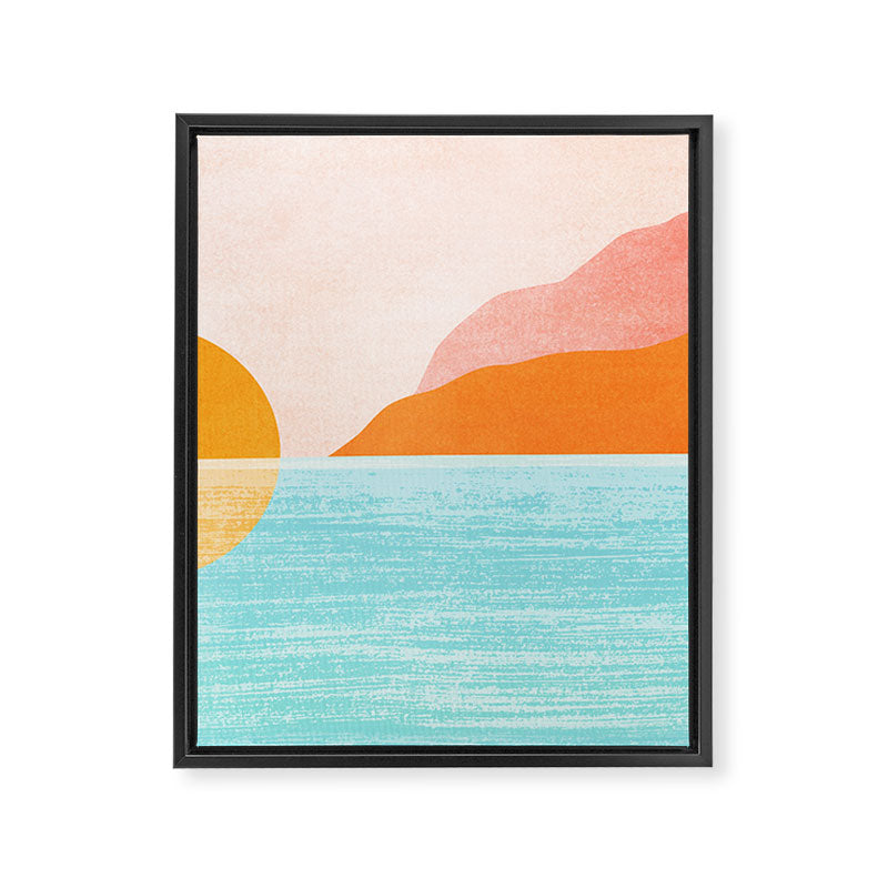 Island Sunset Abstract Landscape Framed Canvas Print Gallery Image 6