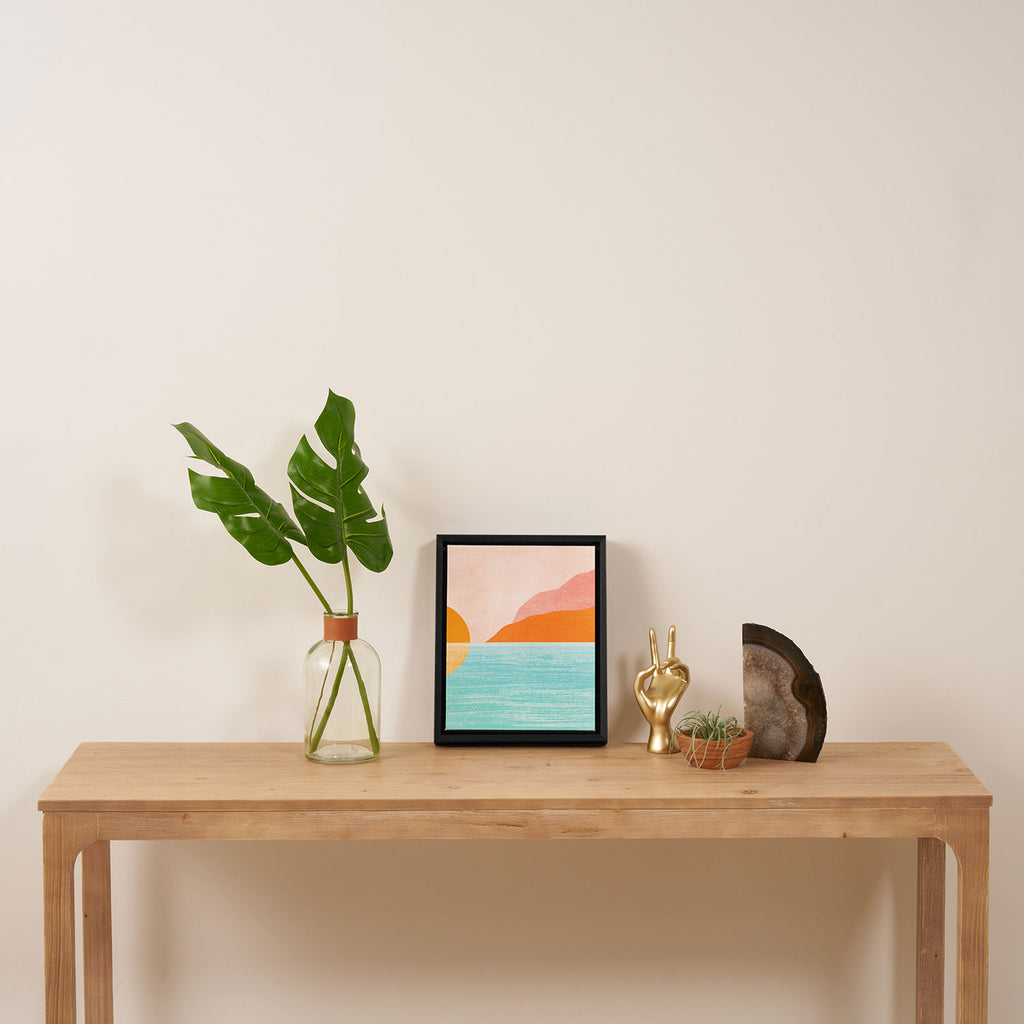 Island Sunset Abstract Landscape Framed Canvas Print Gallery Image 4