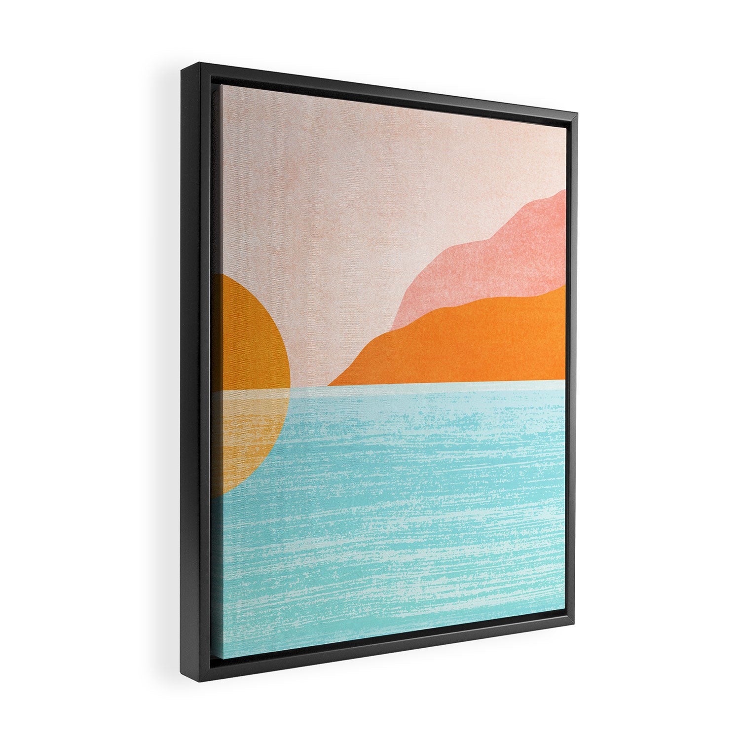 Island Sunset Abstract Landscape Framed Canvas Print Gallery Image 2