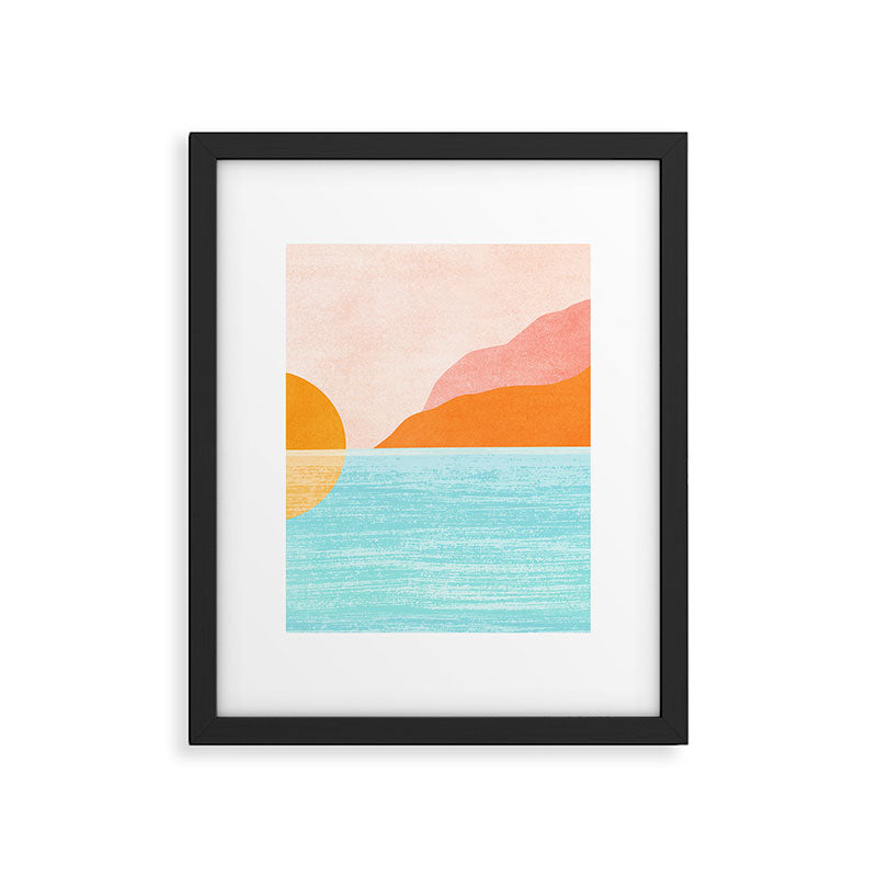 Island Sunset Abstract Landscape Framed Art Print Gallery Image 4