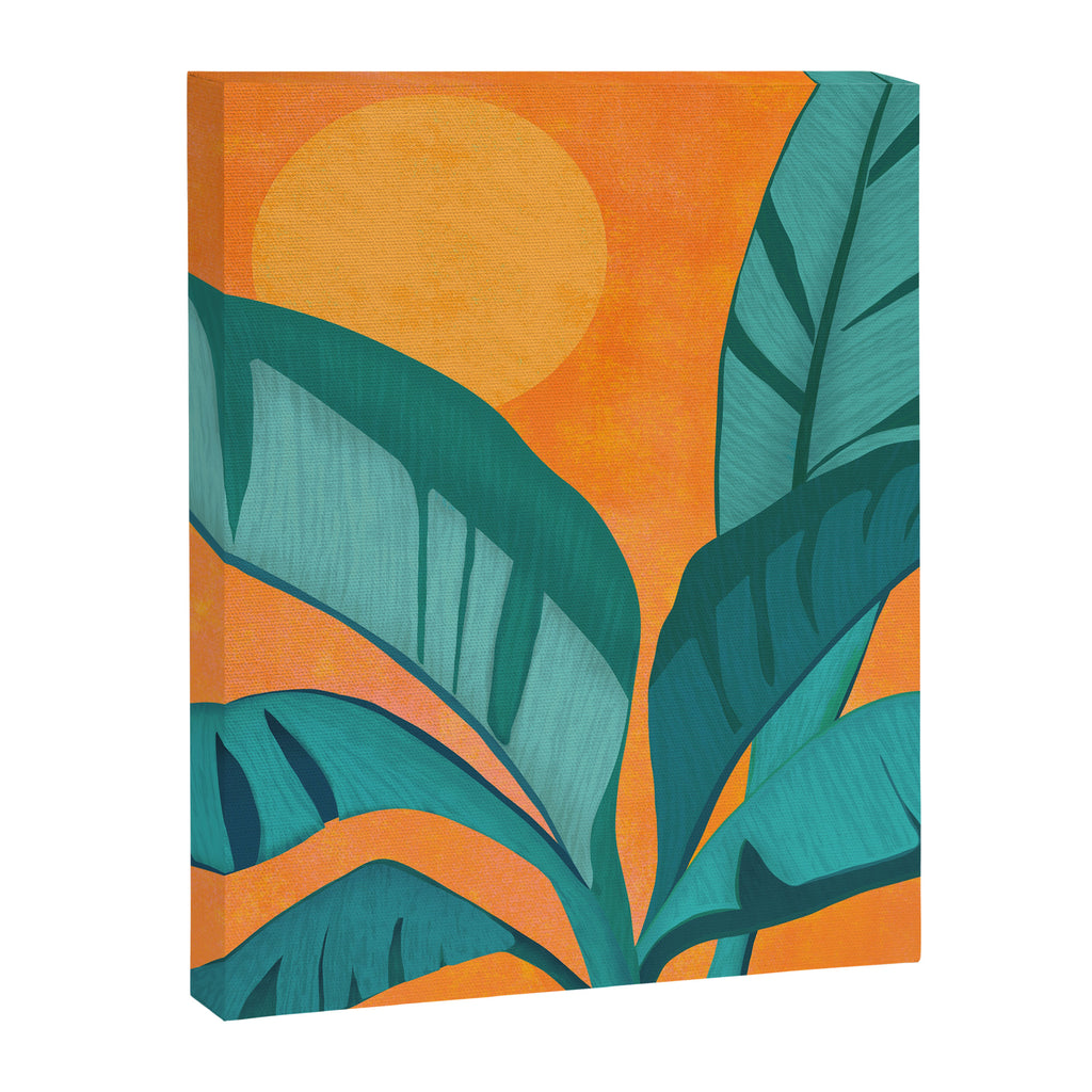 Island Sunset with Banana Tree Canvas Print Gallery Image 8