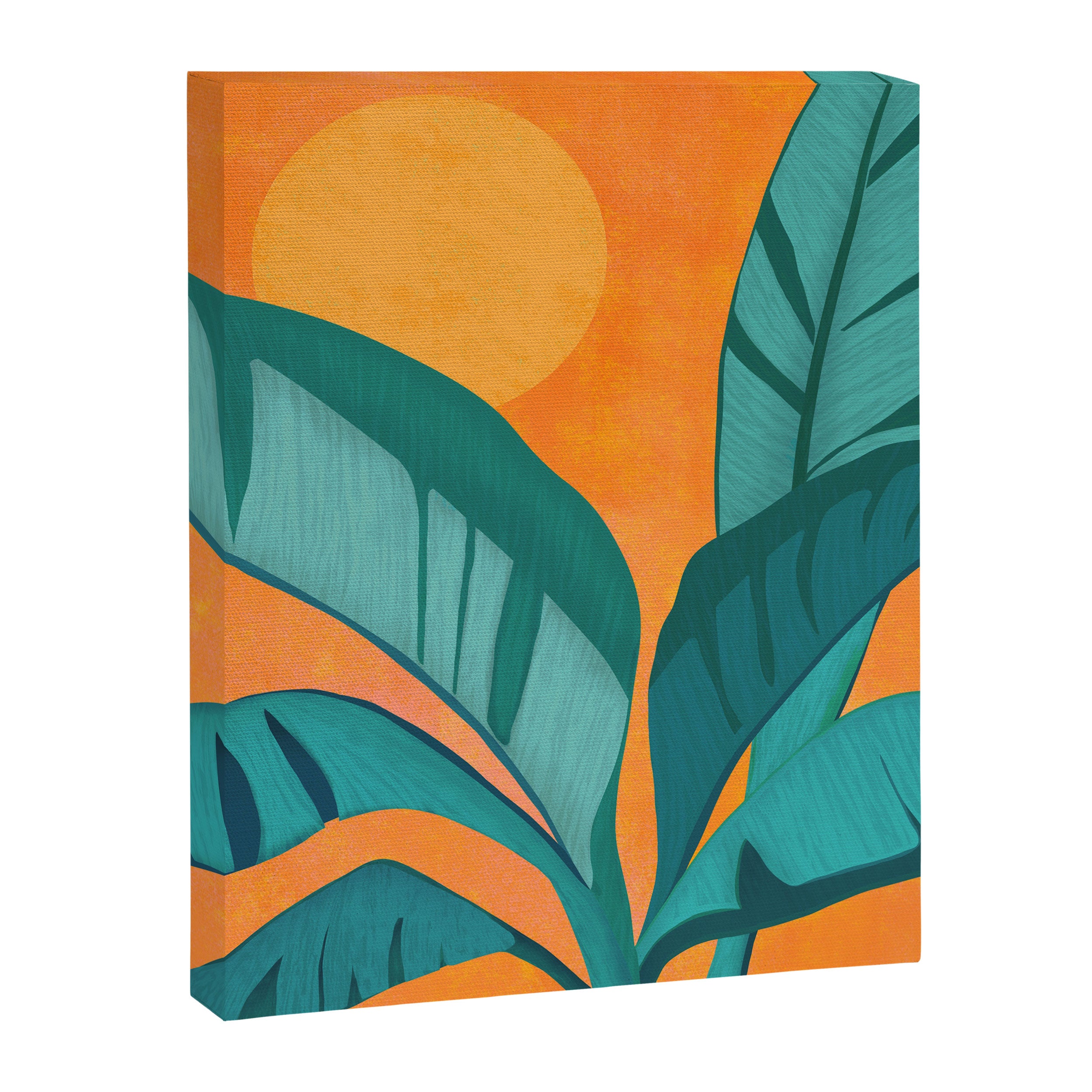 Island Sunset with Banana Tree Canvas Print Gallery Image 8