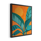 Island Sunset with Banana Tree Framed Canvas Print Gallery Image 2