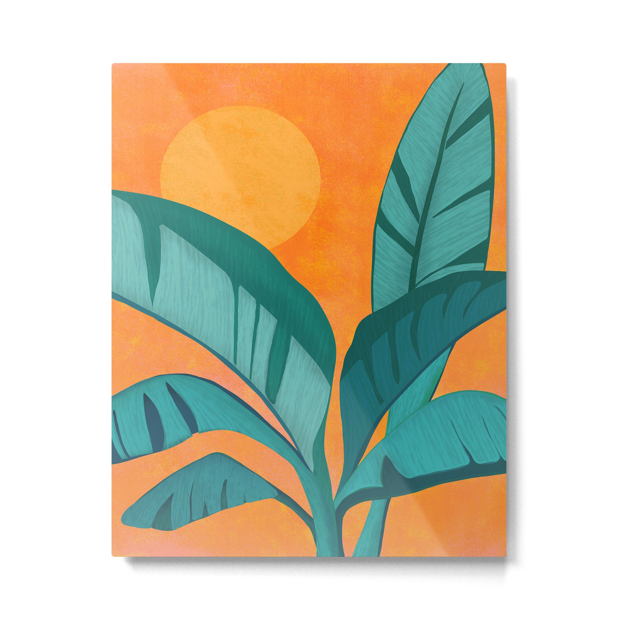 Island Sunset with Banana Tree Metal Print Gallery Image 6