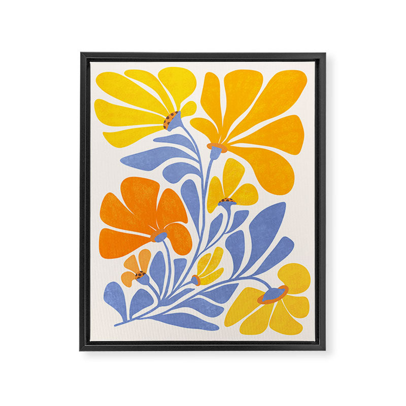 Joyful Sunflowers Floral Illustration Framed Canvas Print Gallery Image 6