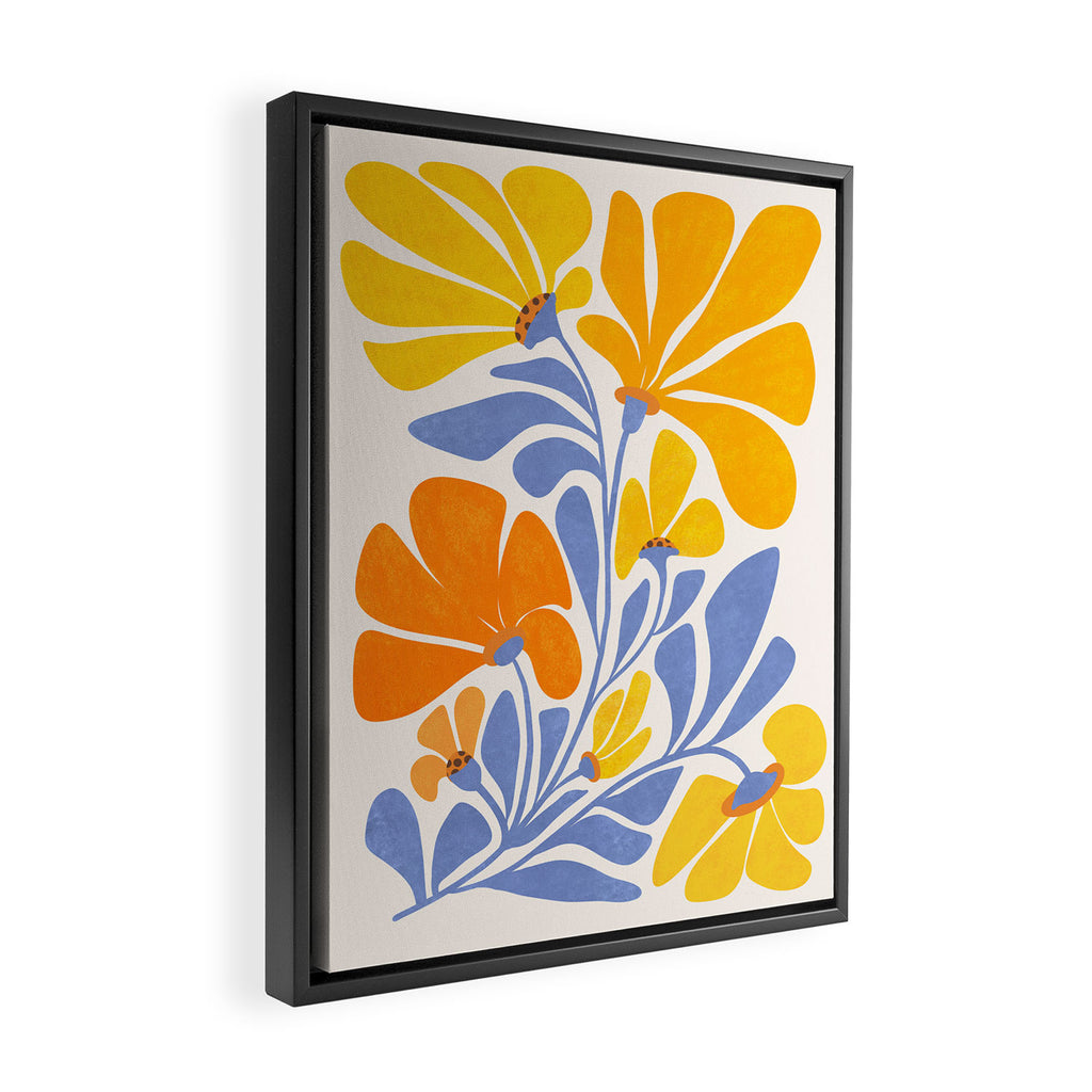 Joyful Sunflowers Floral Illustration Framed Canvas Print Gallery Image 2
