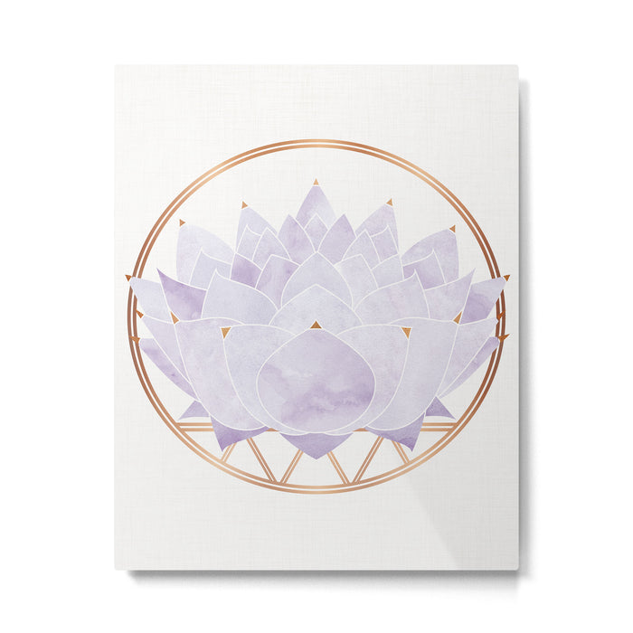 Lavender Lotus Blossom Watercolor Metal Print Gallery Image 1