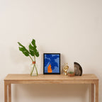 Light In The Darkness  - a blue tropical still life painting Framed Canvas Print Gallery Image 4