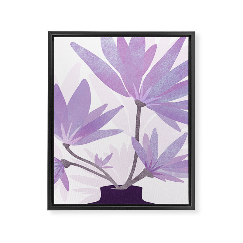 Lilac Blooms Floral Illustration Framed Canvas Print Gallery Image 8
