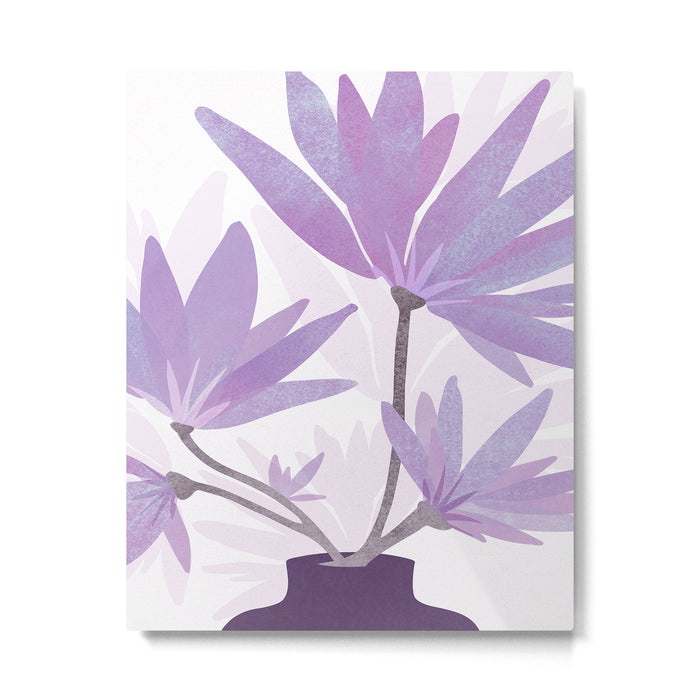 Lilac Blooms Floral Illustration Metal Print Gallery Image 1