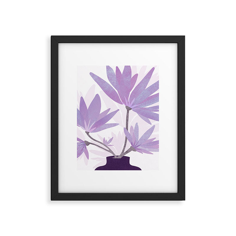 Lilac Blooms Floral Illustration Framed Art Print Gallery Image 6