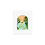 Lily Pond Landscape Illustration Art Print Gallery Image 1