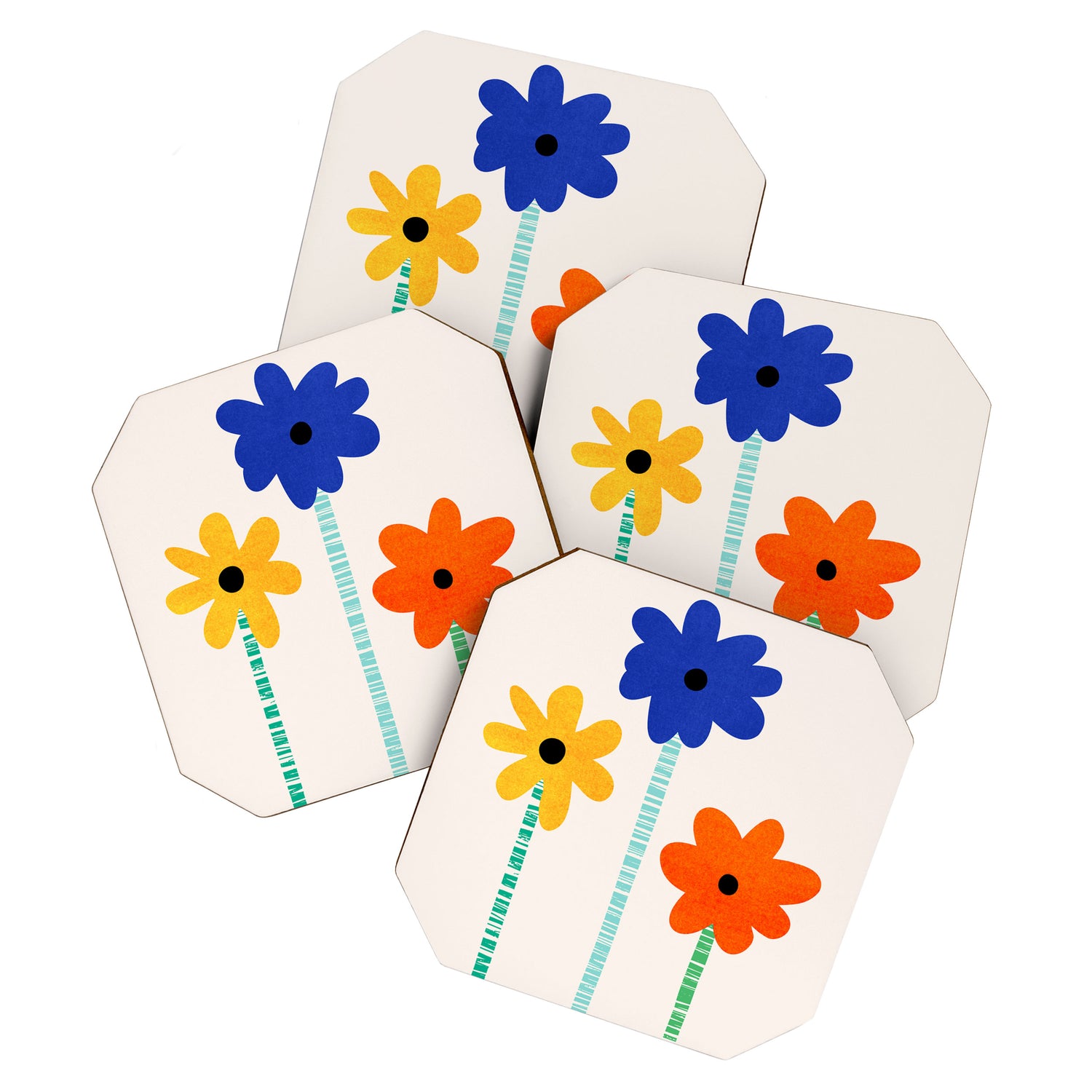 Lollipop Flowers Illustration Coaster Gallery Image 1