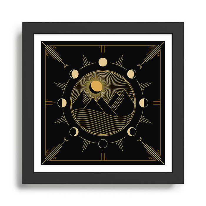 Lunar Phases With Mountains Framed Art Print Gallery Image 1