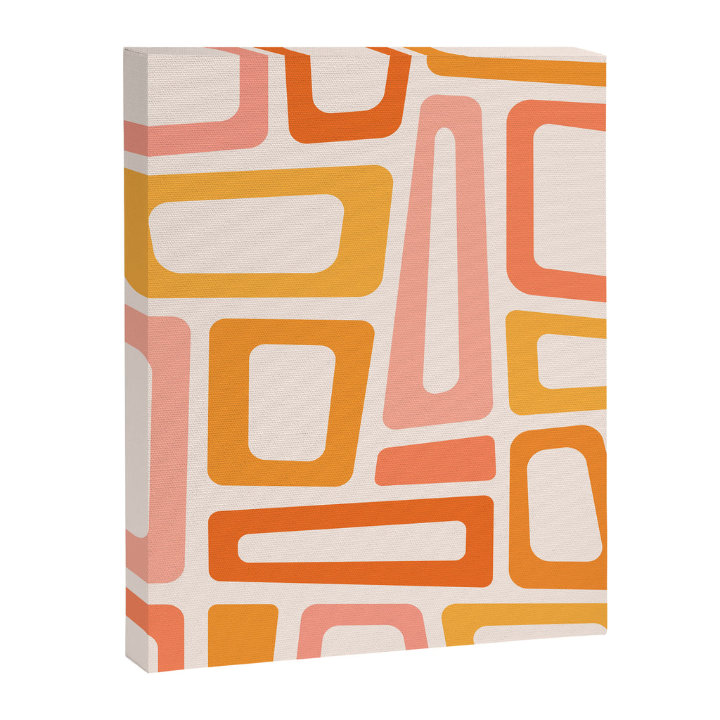 Mellow Mid Mod in Pink and Orange Canvas Print Gallery Image 8