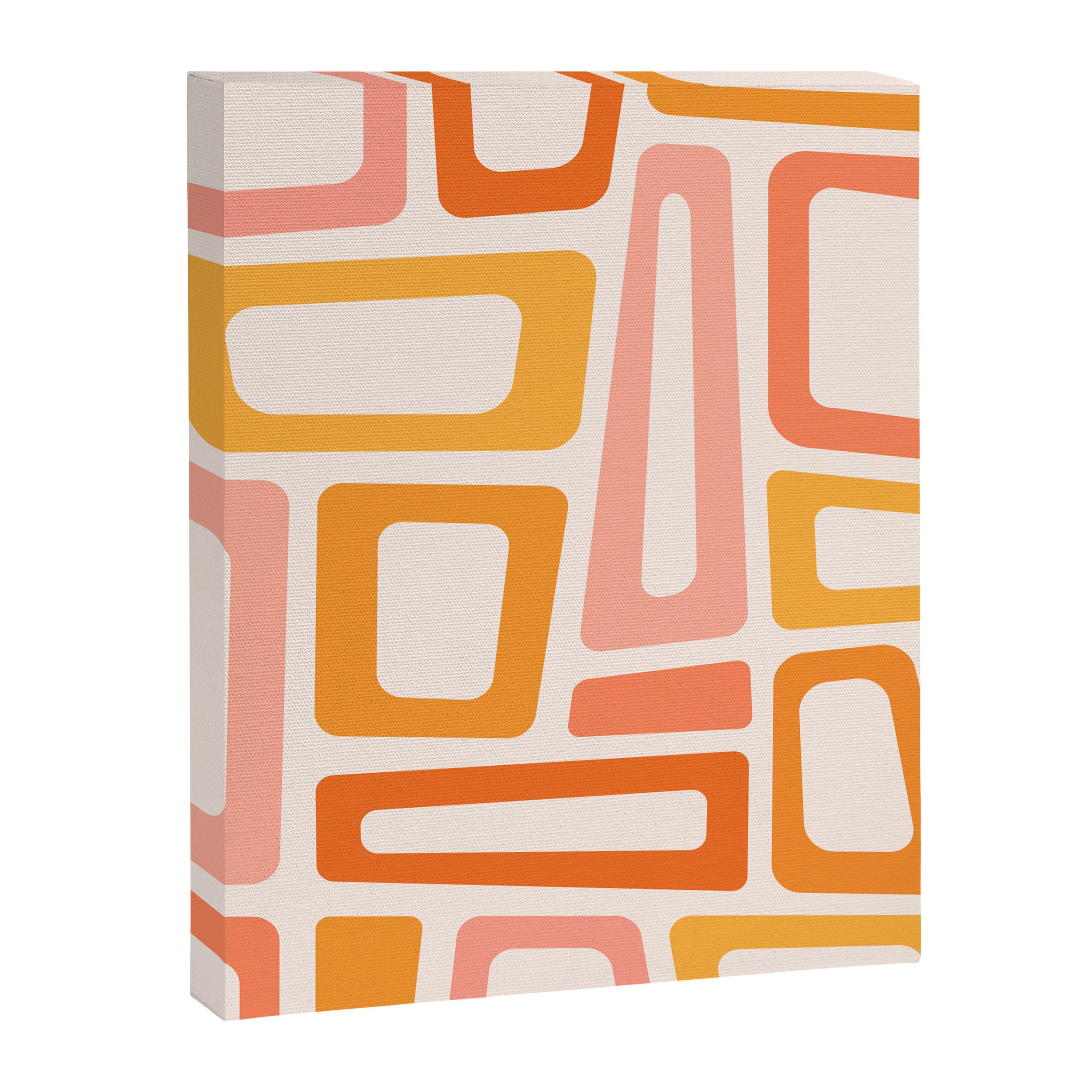 Mellow Mid Mod in Pink and Orange Canvas Print Gallery Image 8