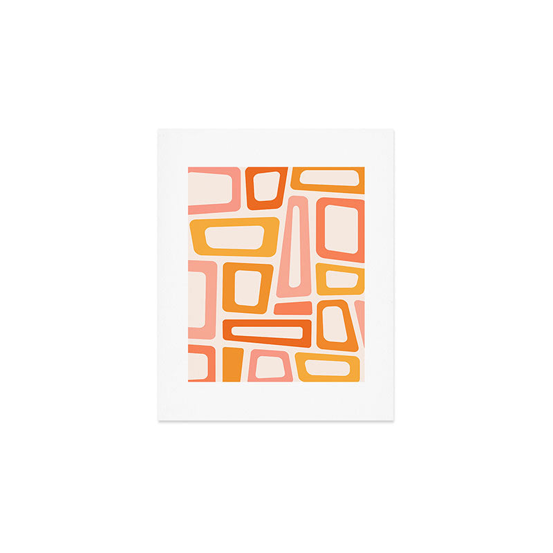 Mellow Mid Mod in Pink and Orange Art Print Gallery Image 1