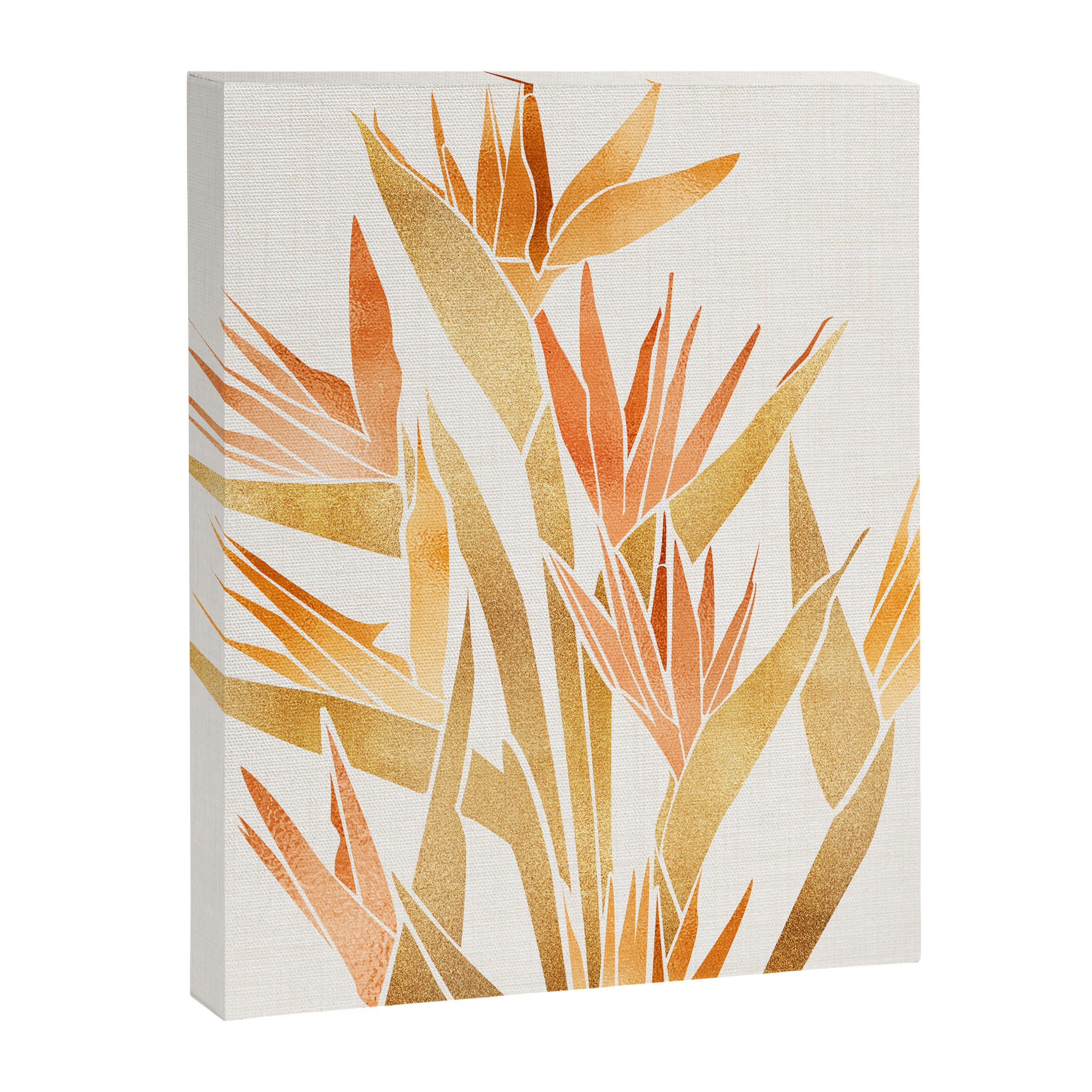 Metallic Gold Bird of Paradise Canvas Print Gallery Image 6